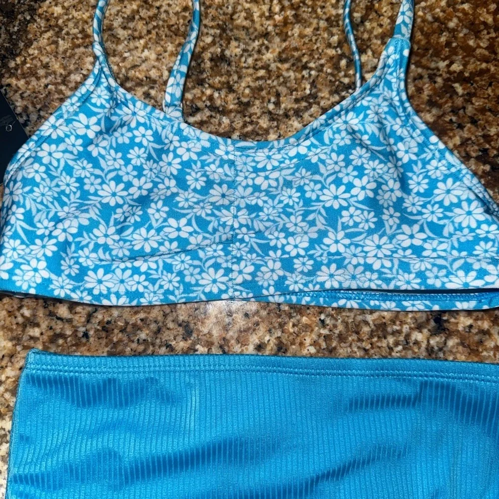 art class Blue Floral Kids Bikini